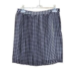 Modcloth black/white micro pleated houndstooth chiffon skirt, medium, flowy